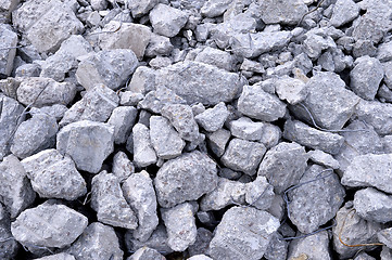 Image showing Building debris - the broken stones of the destroyed building