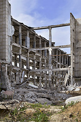 Image showing Pieces of Metal and Stone are Crumbling from Demolished Building Floors