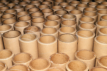 Image showing Manufacturing background in the form of cardboard tubes