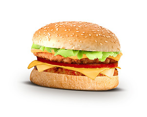 Image showing Cheeseburger on a white background