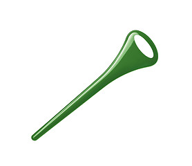 Image showing close up of green bottle opener on white