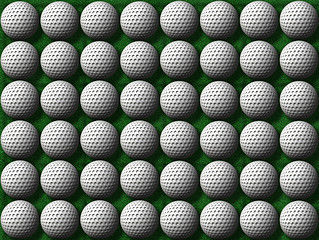 Image showing rows of golf balls