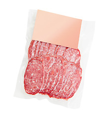 Image showing sliced meat packaged