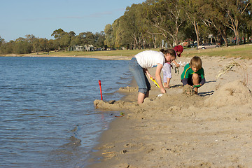 Image showing building sandcastles