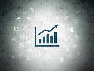 Image showing News concept: Growth Graph on Digital Data Paper background