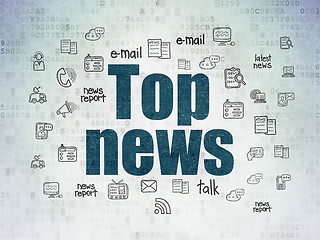 Image showing News concept: Top News on Digital Data Paper background