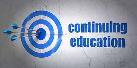 Image showing Learning concept: target and Continuing Education on wall background