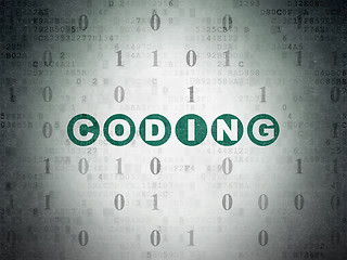 Image showing Programming concept: Coding on Digital Data Paper background