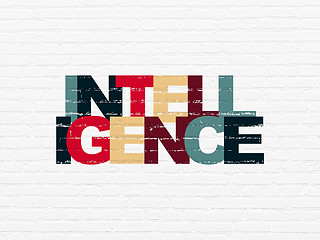 Image showing Learning concept: Intelligence on wall background