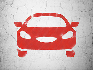 Image showing Vacation concept: Car on wall background