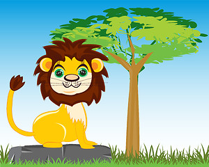 Image showing Animal lion in savannah