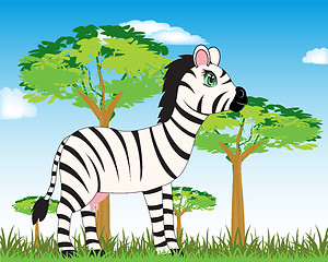 Image showing Animal zebra in savannah