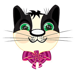 Image showing Head kitty with bow
