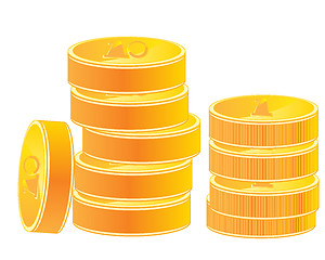 Image showing Pile of the gold coins