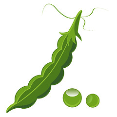 Image showing Peas  on white