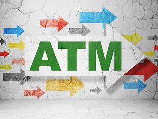 Image showing Money concept: arrow with ATM on grunge wall background