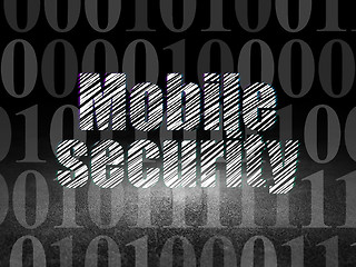 Image showing Protection concept: Mobile Security in grunge dark room