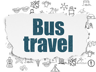 Image showing Tourism concept: Bus Travel on Torn Paper background