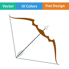 Image showing Flat design icon of bow and arrow