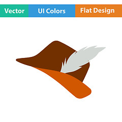 Image showing Icon of hunter hat with feather