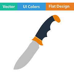 Image showing Flat design icon of hunting knife