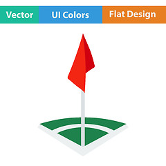 Image showing Icon of football field corner flag