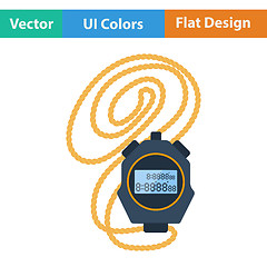 Image showing Flat design icon of stopwatch