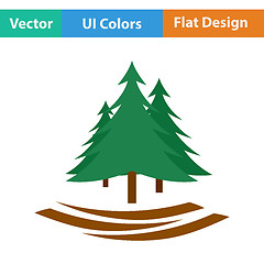 Image showing Flat design icon of fir forest 