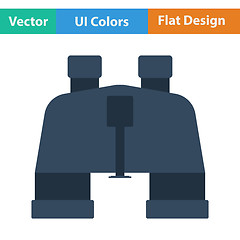 Image showing Flat design icon of binoculars