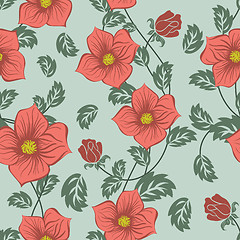 Image showing Seamless floral ornate  pattern