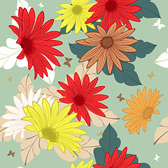 Image showing Seamless floral ornate  pattern