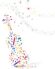 Image showing Musical background with violin