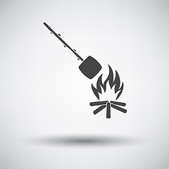 Image showing Camping fire with roasting marshmallo  icon