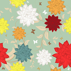 Image showing Seamless floral ornate  pattern