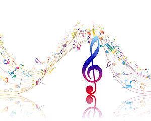 Image showing Musical background with clef 