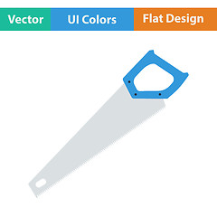 Image showing Flat design icon of hand saw