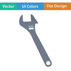 Image showing Flat design icon of adjustable wrench