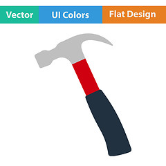 Image showing Flat design icon of hammer