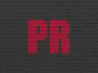 Image showing Marketing concept: PR on wall background