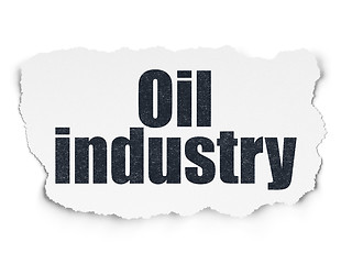 Image showing Manufacuring concept: Oil Industry on Torn Paper background