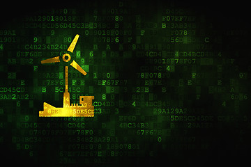 Image showing Manufacuring concept: Windmill on digital background