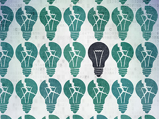 Image showing Business concept: light bulb icon on Digital Data Paper background