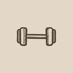 Image showing Dumbbell sketch icon.