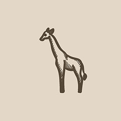 Image showing Giraffe sketch icon.