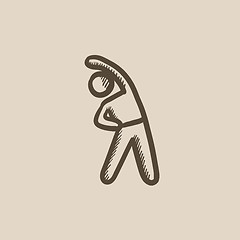 Image showing Man making exercises sketch icon.