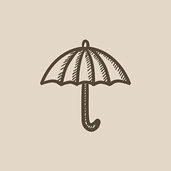 Image showing Umbrella sketch icon.