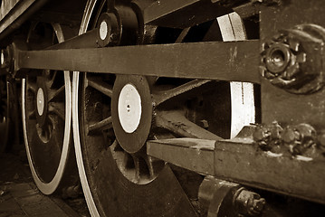 Image showing steam train wheels