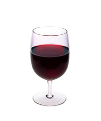 Image showing Red wine glass isolated on white background