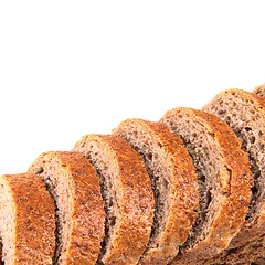 Image showing bread slices with chunk over white background