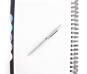 Image showing black pen and notebook isolated